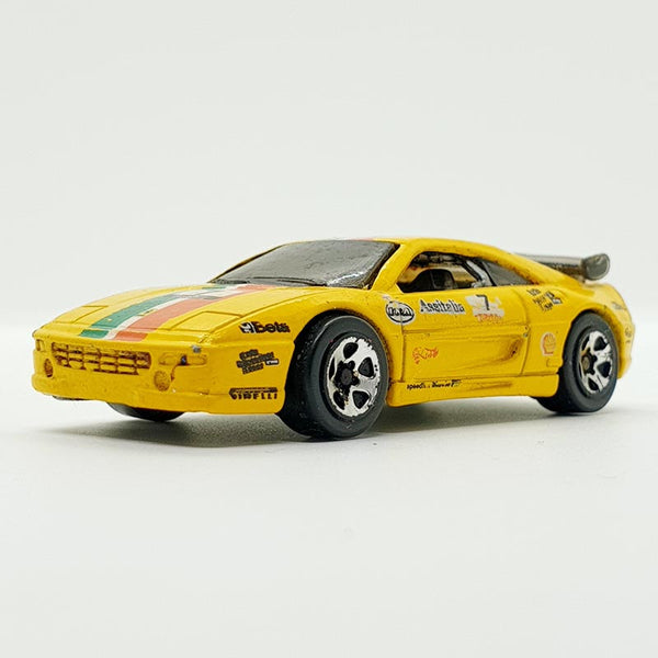 Vintage 1999 Yellow Ferrari F355 Challenge Hot Wheels Coche | Coche de juguete Ferrari