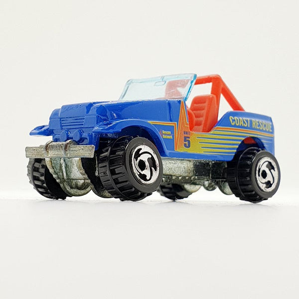 Vintage 1999 Blue Roll Patrol Jeep CJ-7 Hot Wheels Auto | Spielzeugauto außerhalb der Straße