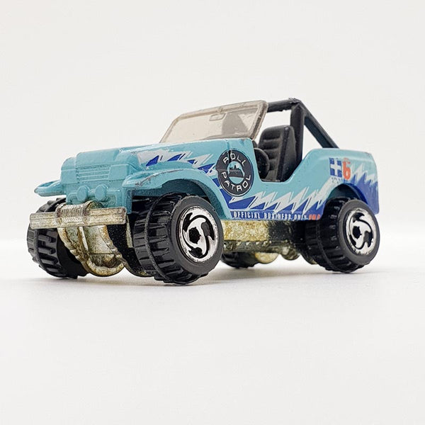 Vintage 1999 Blue Roll Patrol Jeep CJ-7 Hot Wheels Auto | Jeep Toy Car