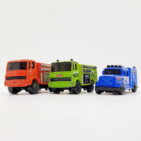 Vintage viele 3 Maisto -Autospielzeuge | Retro Utility Toy Trucks