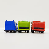 Lote vintage de 3 juguetes para automóviles maisto | Camiones de juguete de servicios públicos retro