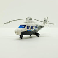 Vintage White Police Helicopter Toy | Retro -Spielzeug zum Verkauf