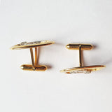 Vintage Gold-tone Old Cars Set of Cufflinks, Tie Clip and Lapel Pin