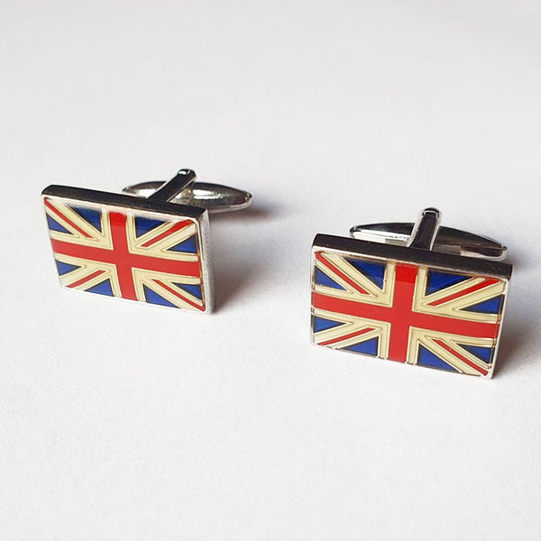 Great Britain Flag Silver Cuffe Links | Collection de mariage