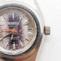Púrpura Dial Abella Automática reloj Para piezas y reparación, no funciona