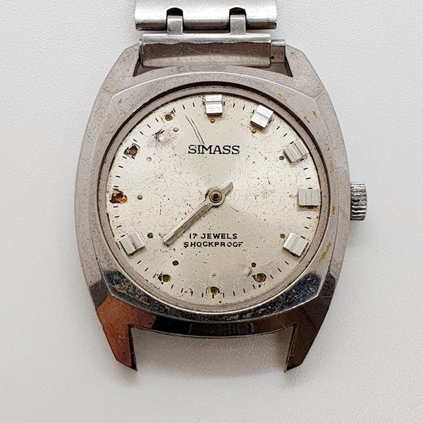 1970S Mens Simass 17 bijoux montre pour les pièces et la réparation - ne fonctionne pas