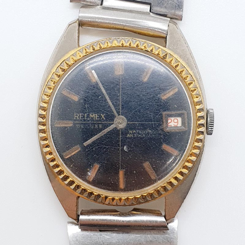 Relmex Tools Dark Dial Relmex De Luxe Watch for Parts & Repair - NOT WORKING ...