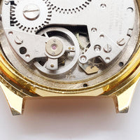 Orologio di movimento svizzero di kronotron quadrante rosso per parti e riparazioni - non funziona