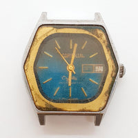 Blue Dial Coriental Crystal Watch for Parts & Repair - NOT WORKING