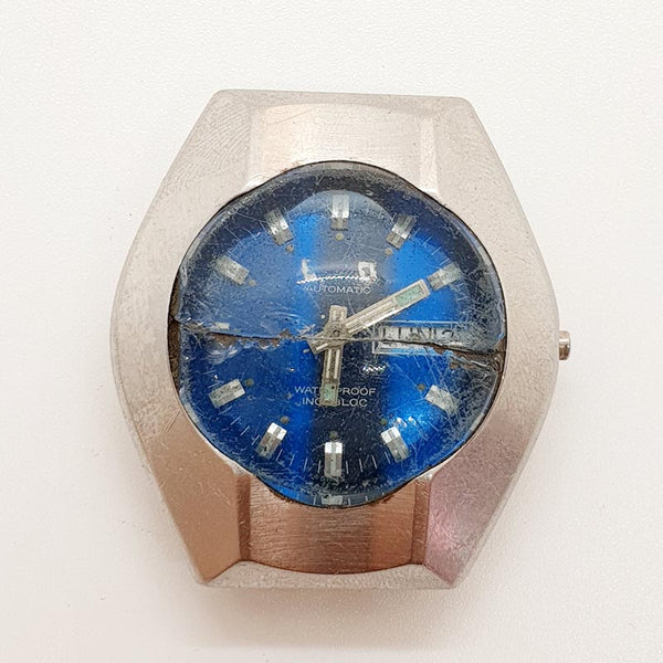 Quadrante blu 17 gioielli orologio automatico svizzero per parti e riparazioni - non funziona