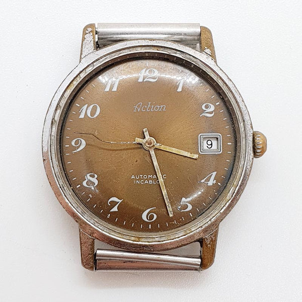 Aktion der 1970er Jahre 17 Juwelen automatisch Uhr Für Teile & Reparaturen - nicht funktionieren