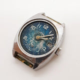 Blue Dial Mechanical 17 Jewels Watch for Parts & Repair - NOT WORKING