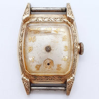 1949 Art deco 17 gioielli Bulova A9 orologio per parti e riparazioni - non funziona