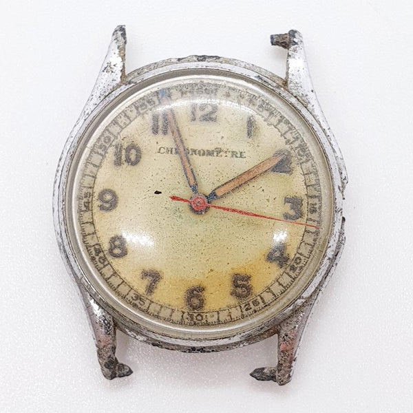 Orologio militare di cronometro degli anni '40 per parti e riparazioni - non funziona