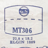 Elgin 1889 MT306 reloj Cristal para piezas y reparación