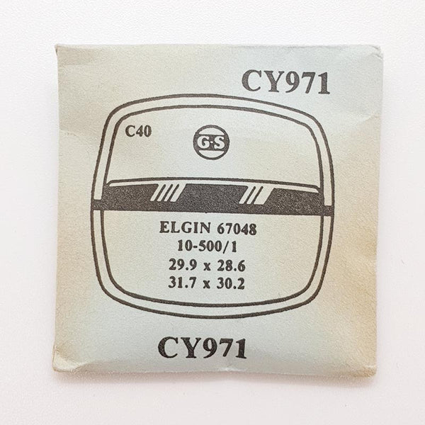 Elgin 67048 Cy971 Uhr Kristall für Teile & Reparaturen