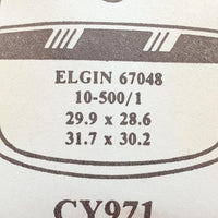 Elgin 67048 CY971 montre Cristal pour les pièces et réparation