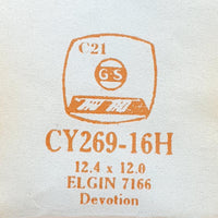Elgin 7166 CY269-16H Crystal di orologio per parti e riparazioni