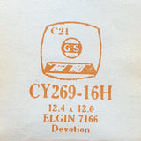 Elgin 7166 CY269-16H Crystal di orologio per parti e riparazioni