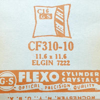 Elgin 7222 CF310-10 Uhr Kristall für Teile & Reparaturen