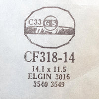Elgin 3016 CF318-14 Uhr Kristall für Teile & Reparaturen