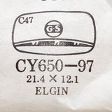Elgin Cy650-97 Crystal di orologio per parti e riparazioni