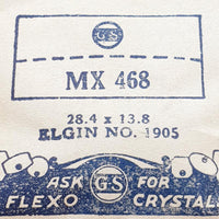 Elgin 1905 MX 468 montre Cristal pour les pièces et réparation