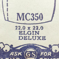 Elgin Deluxe MC350 Uhr Kristall für Teile & Reparaturen