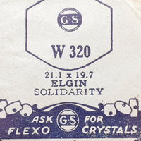 Elgin Solidarität W 320 Uhr Kristall für Teile & Reparaturen