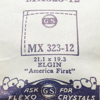 Elgin "أمريكا فيرست" MX 323-12 Watch Crystal للأجزاء والإصلاح