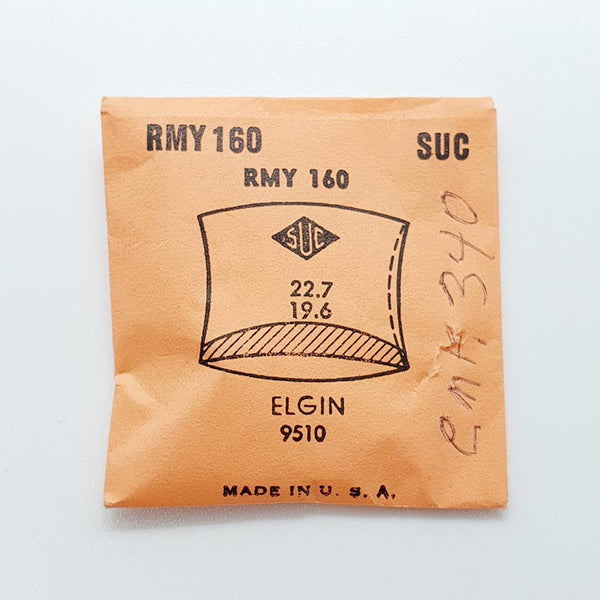 Elgin 9510 RMY 160 Crystal di orologio per parti e riparazioni