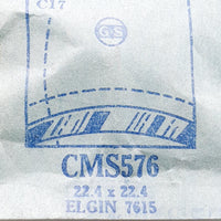 Elgin 7615 CMS576 reloj Cristal para piezas y reparación