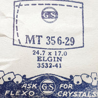Elgin 3532-41 MT356-29 Crystal di orologio per parti e riparazioni