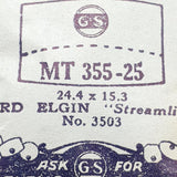 Elgin 3503 MT 355-25 Uhr Kristall für Teile & Reparaturen