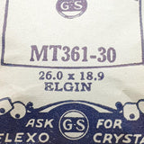 Elgin MT361-30 Crystal di orologio per parti e riparazioni