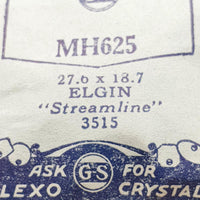 Elgin 3515 MH625 montre Cristal pour les pièces et réparation