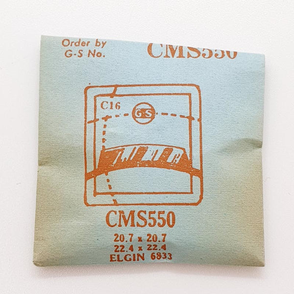 Elgin 6833 CMS550 Watch Crystal للأجزاء والإصلاح