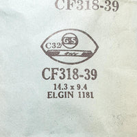 Elgin 1181 CF318-39 Crystal di orologio per parti e riparazioni