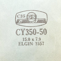 Elgin 1557 CRY350-50 Crystal di orologio per parti e riparazioni