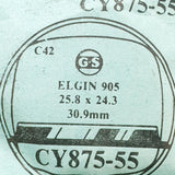 Elgin 905 CY875-55 Watch Crystal for Parts & Repair