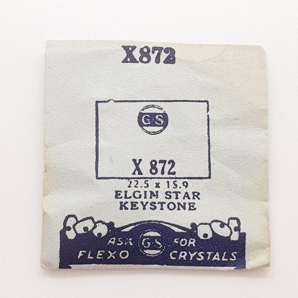 Elgin Star Keystone x872 Uhr Kristall für Teile & Reparaturen