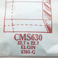 Elgin 5705-G CMS630 Crystal di orologio per parti e riparazioni