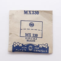 Elgin MX330 Uhr Kristall für Teile & Reparaturen