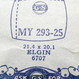 Elgin 6707 MY293-25 montre Cristal pour les pièces et réparation