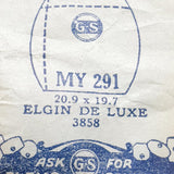 Elgin DE Luxe 3858 My291 Watch Crystal per parti e riparazioni