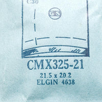 Elgin 4638 CMX325-21 Crystal di orologio per parti e riparazioni