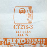 Elgin Cy278-3 Uhr Kristall für Teile & Reparaturen