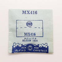 Elgin 1835 MX416 Crystal di orologio per parti e riparazioni