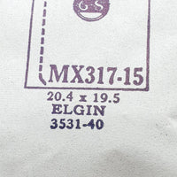 Elgin 3531-40 MX317-15 Uhr Kristall für Teile & Reparaturen