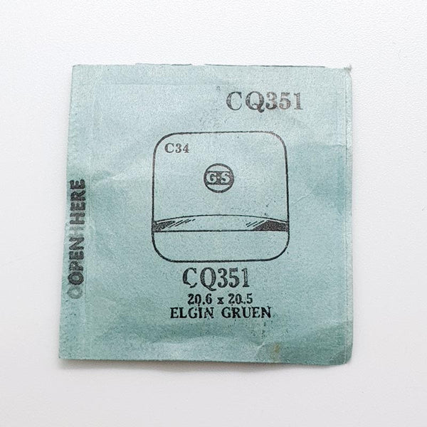 Elgin Gruen CQ351 Uhr Kristall für Teile & Reparaturen